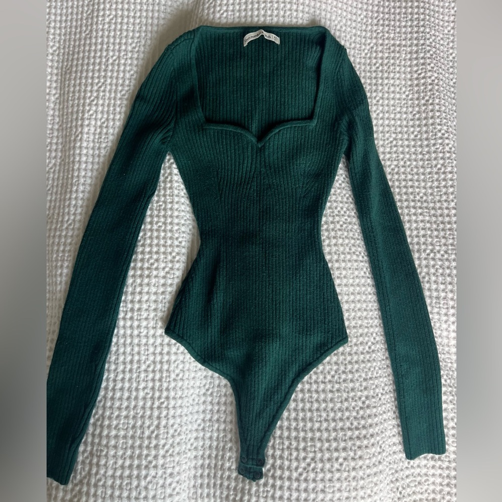 Abercrombie & Fitch Teal Ribbed Bodysuit